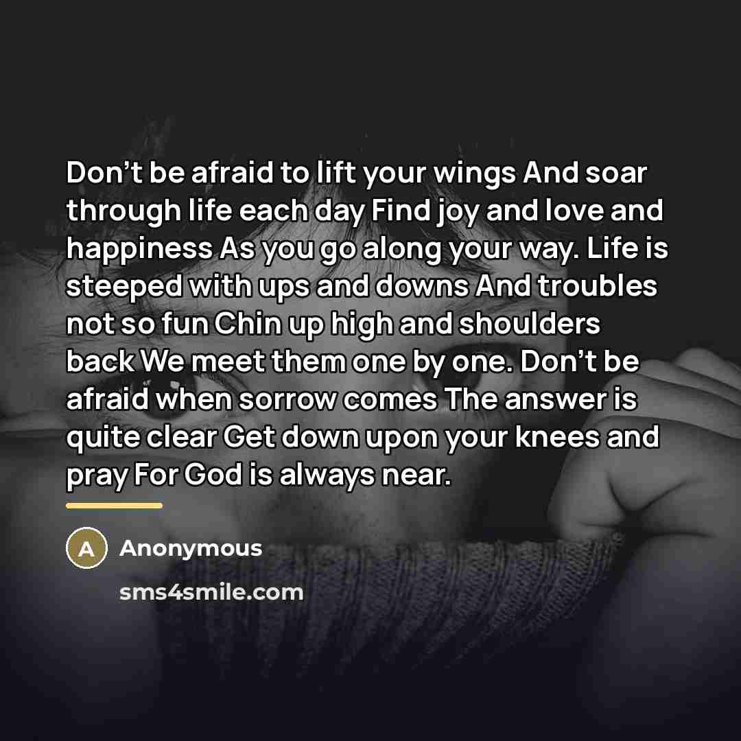 “Don't be afraid to lift your wings And soar through…” quote by Anonymous