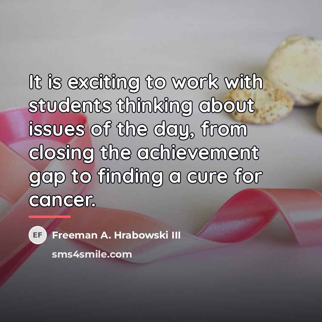 “It is exciting to work with students thinking about issues…” quote by Freeman A. Hrabowski III