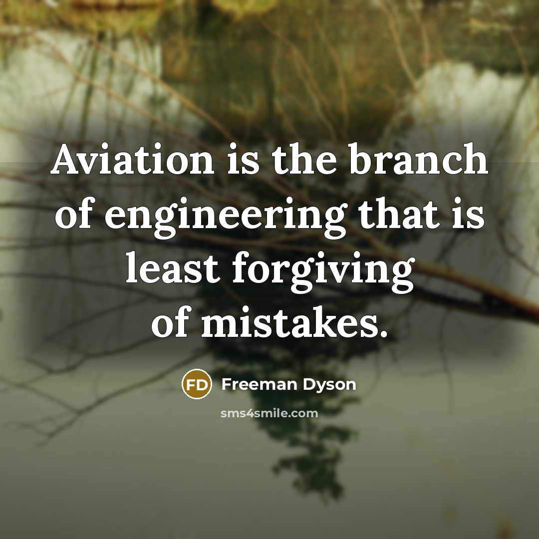“Aviation is the branch of engineering that is least forgiving…” quote by Freeman Dyson
