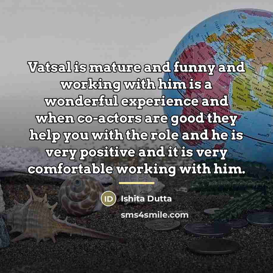 “Vatsal is mature and funny and working with him is…” quote by Ishita Dutta