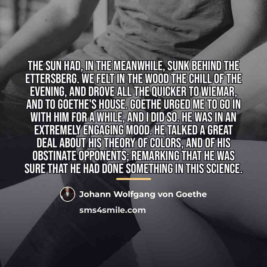 “The sun had, in the meanwhile, sunk behind the Ettersberg.…” quote by Johann Wolfgang von Goethe