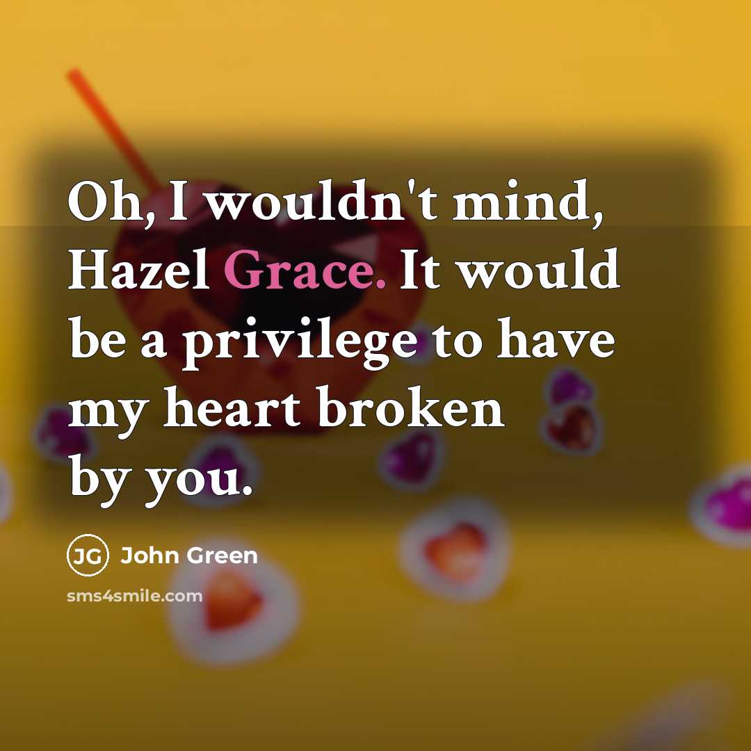 “Oh, I wouldn't mind, Hazel Grace. It would be a…” quote by John Green