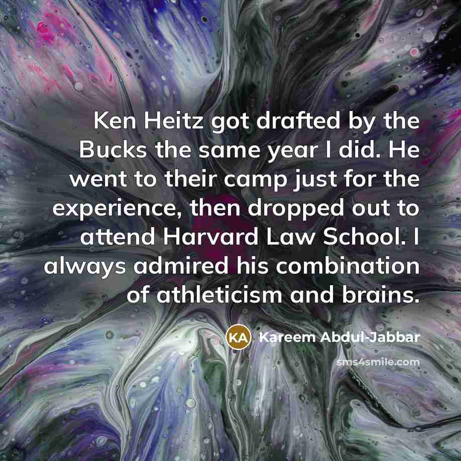 “Ken Heitz got drafted by the Bucks the same year…” quote by Kareem Abdul-Jabbar