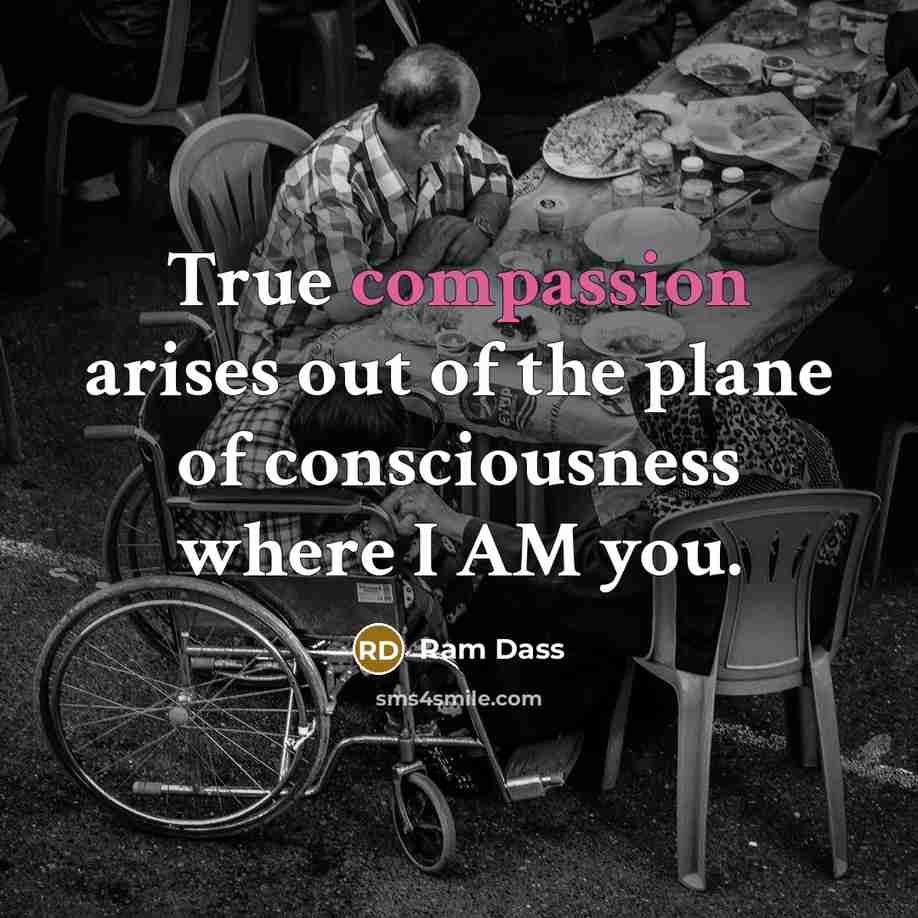 “True compassion arises out of the plane of consciousness where…” quote by Ram Dass