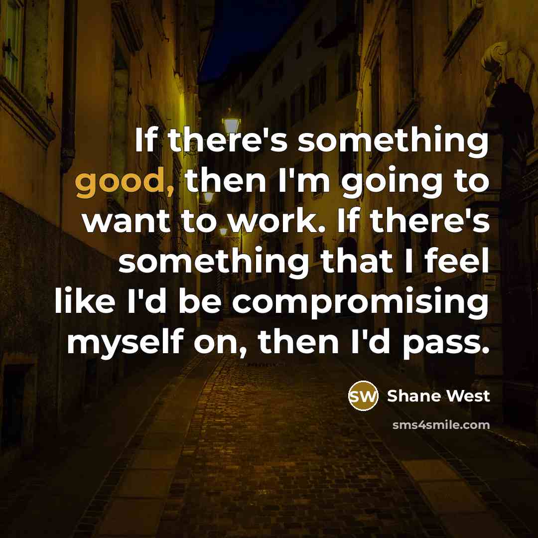 “If there's something good, then I'm going to want to…” quote by Shane West
