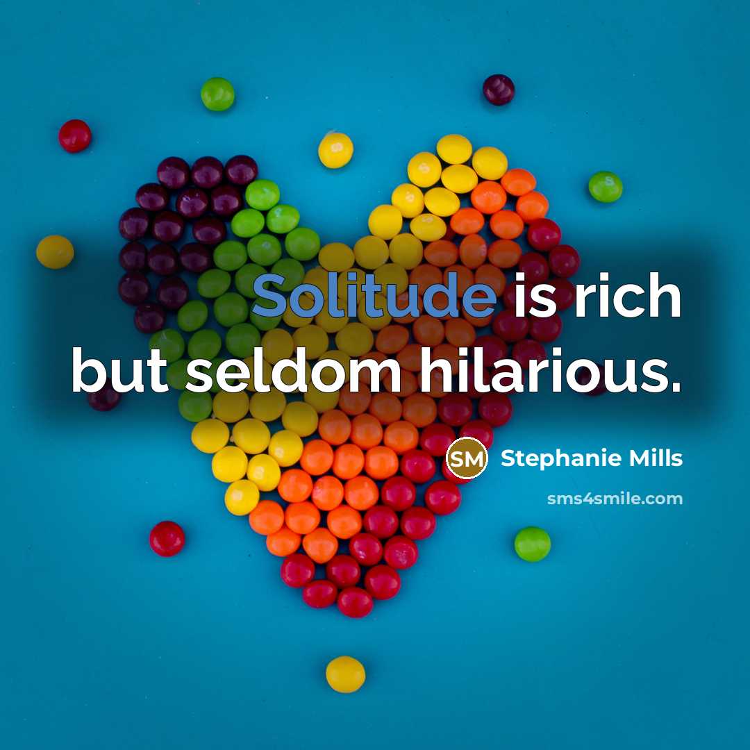 “Solitude is rich but seldom hilarious.…” quote by Stephanie Mills