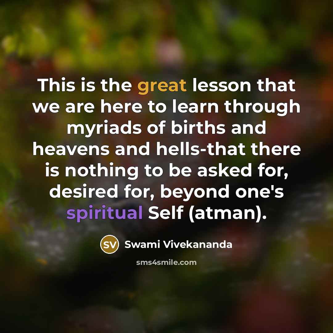 “This is the great lesson that we are here to…” quote by Swami Vivekananda