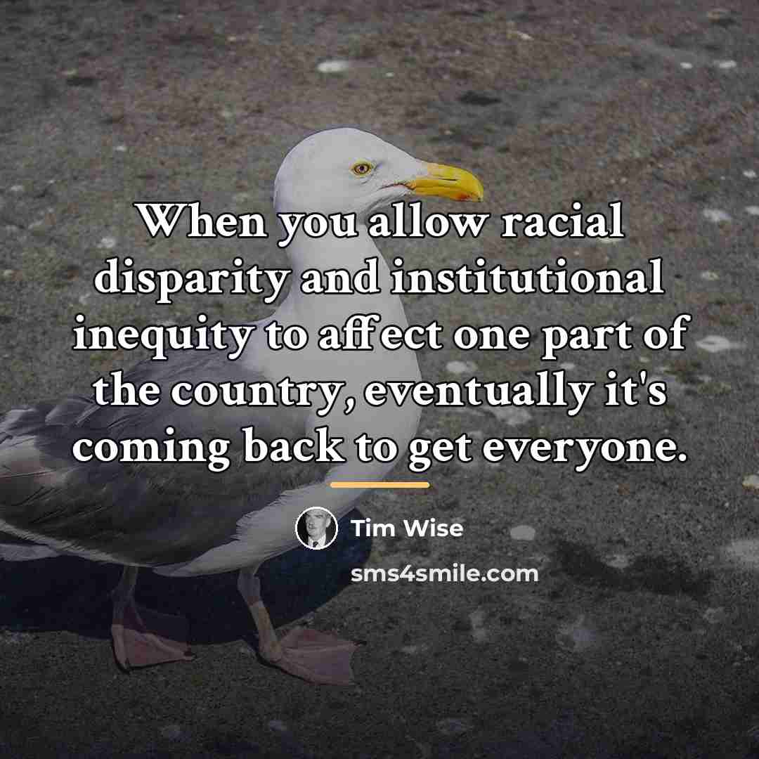 “When you allow racial disparity and institutional inequity to affect…” quote by Tim Wise