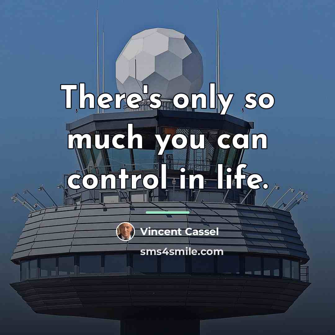 “There's only so much you can control in life.…” quote by Vincent Cassel