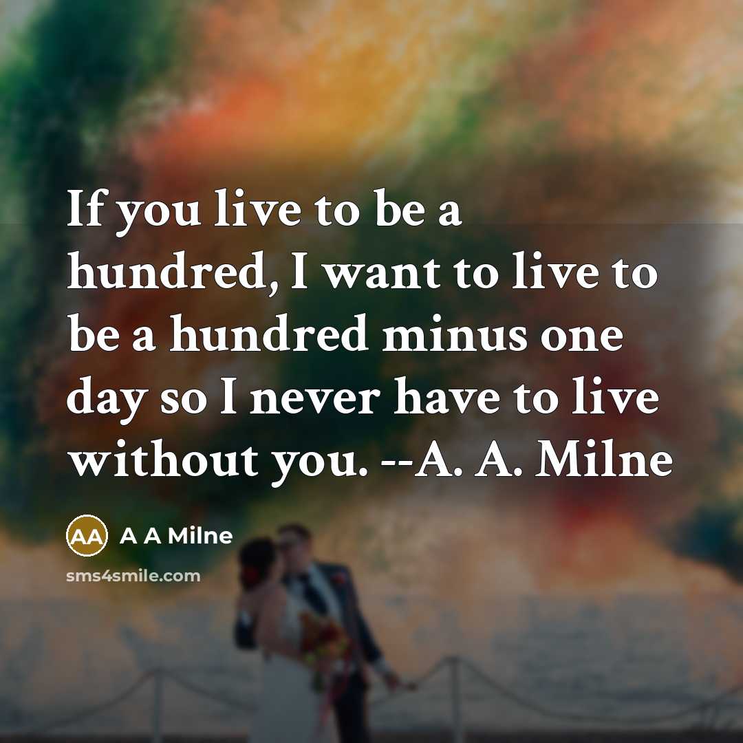 “If you live to be a hundred, I want to…” quote by A A Milne