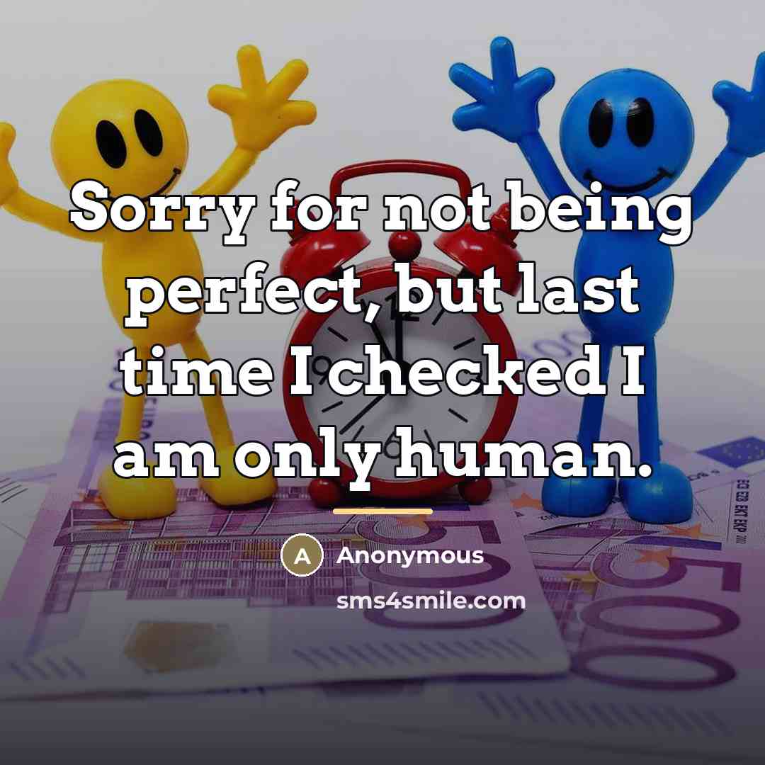 “Sorry for not being perfect, but last time I checked…” quote by Anonymous