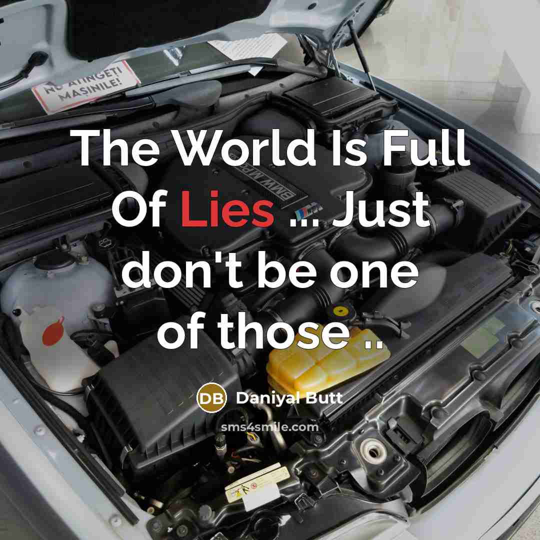 “The World Is Full Of Lies ... Just don't be…” quote by Daniyal Butt