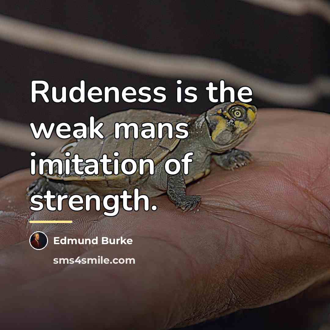 “Rudeness is the weak mans imitation of strength.…” quote by Edmund Burke