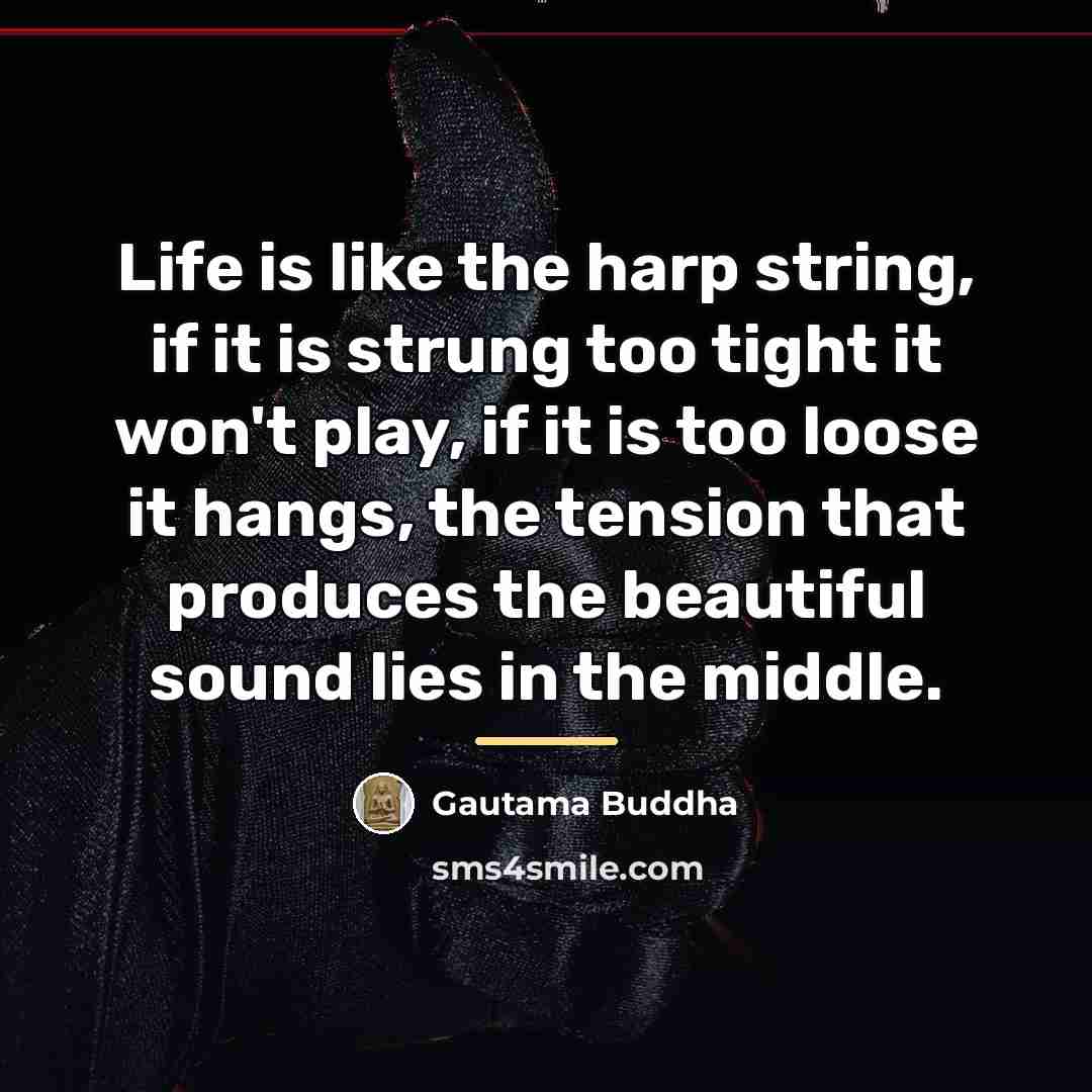 “Life is like the harp string, if it is strung…” quote by Gautama Buddha