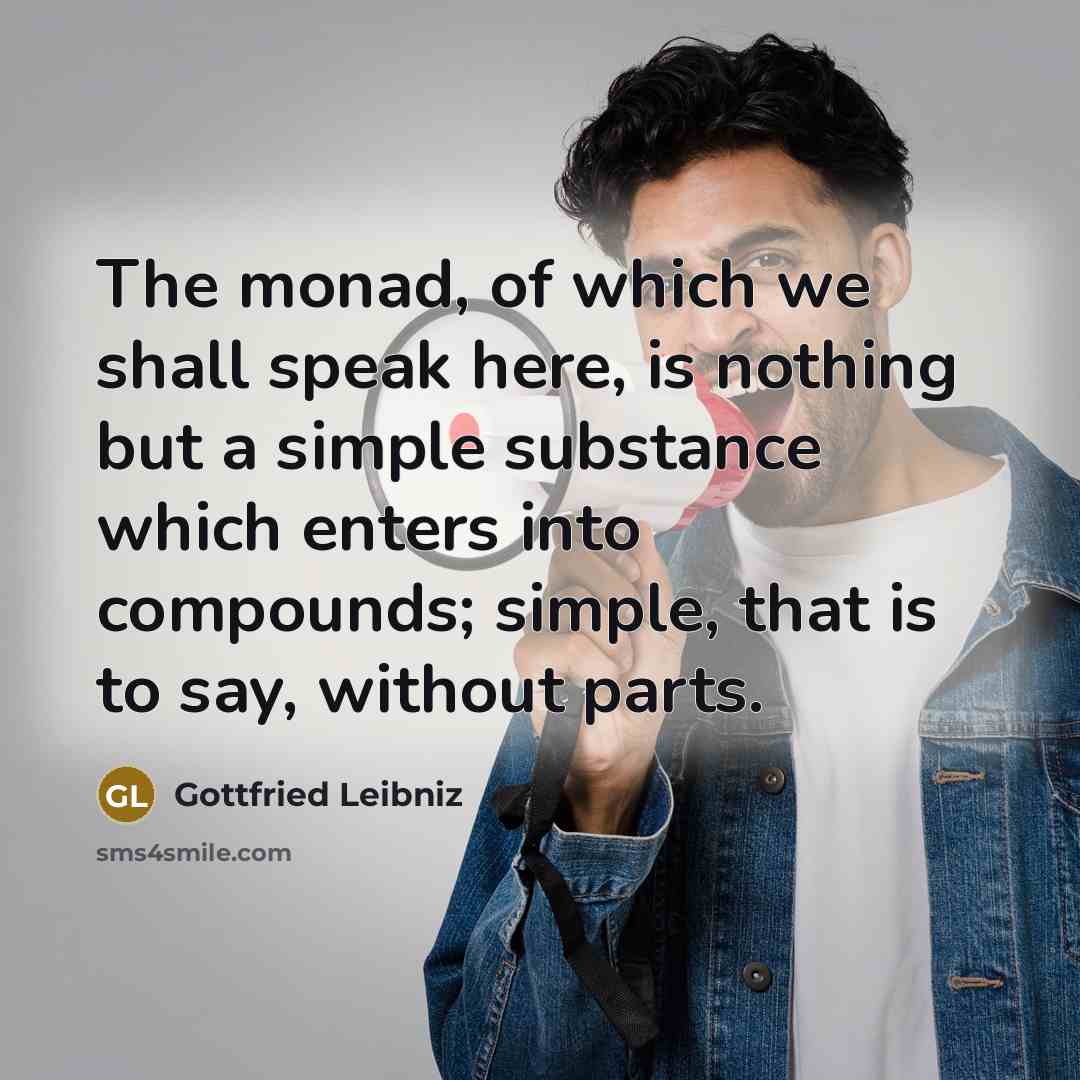 “The monad, of which we shall speak here, is nothing…” quote by Gottfried Leibniz