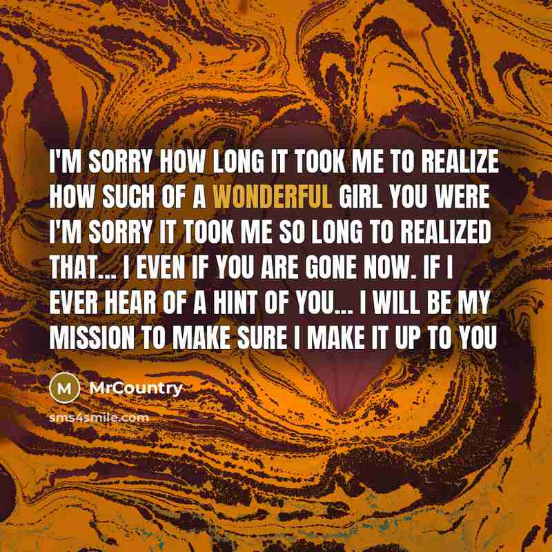 “I'm sorry how long it took me to realize how…” quote by MrCountry