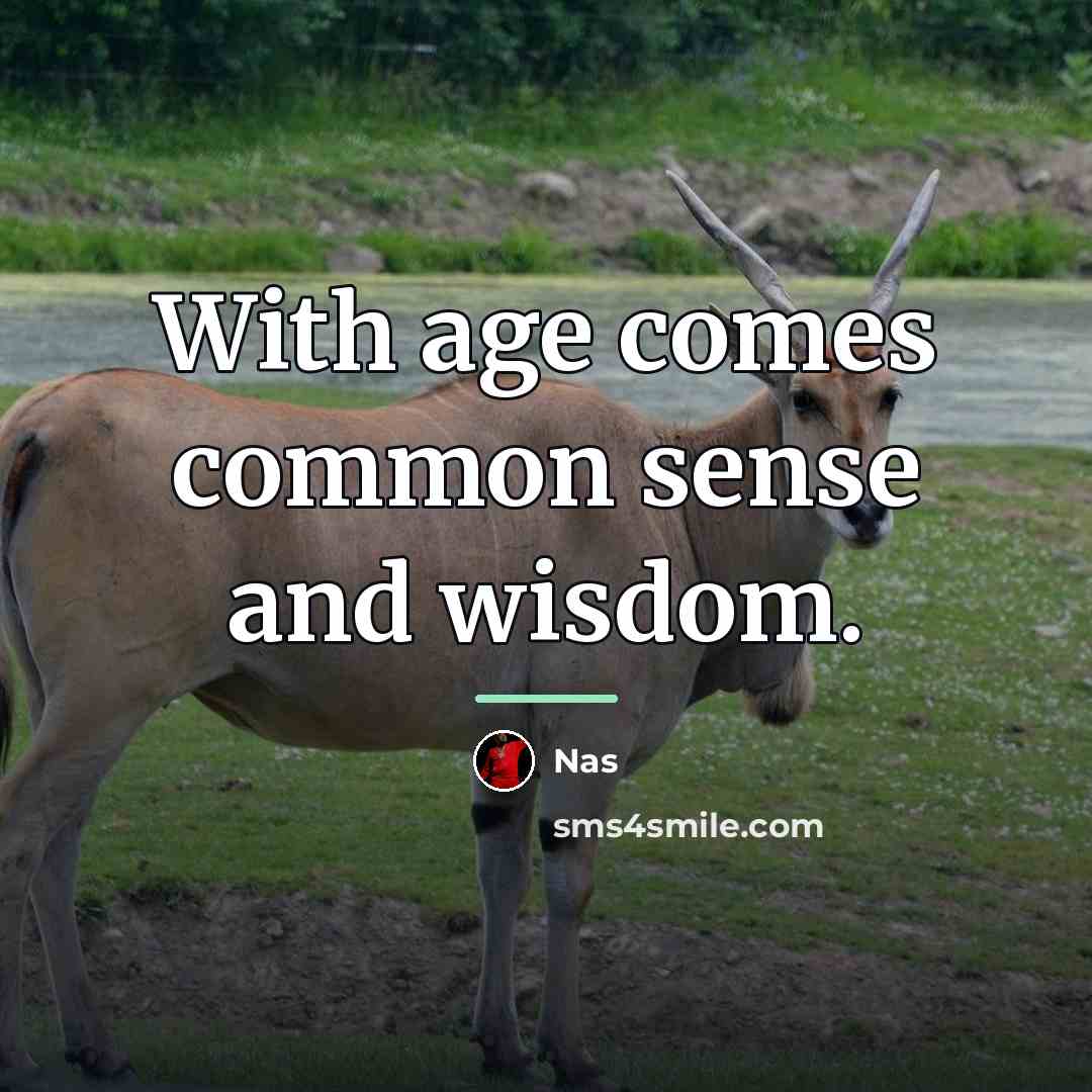 “With age comes common sense and wisdom.…” quote by Nas