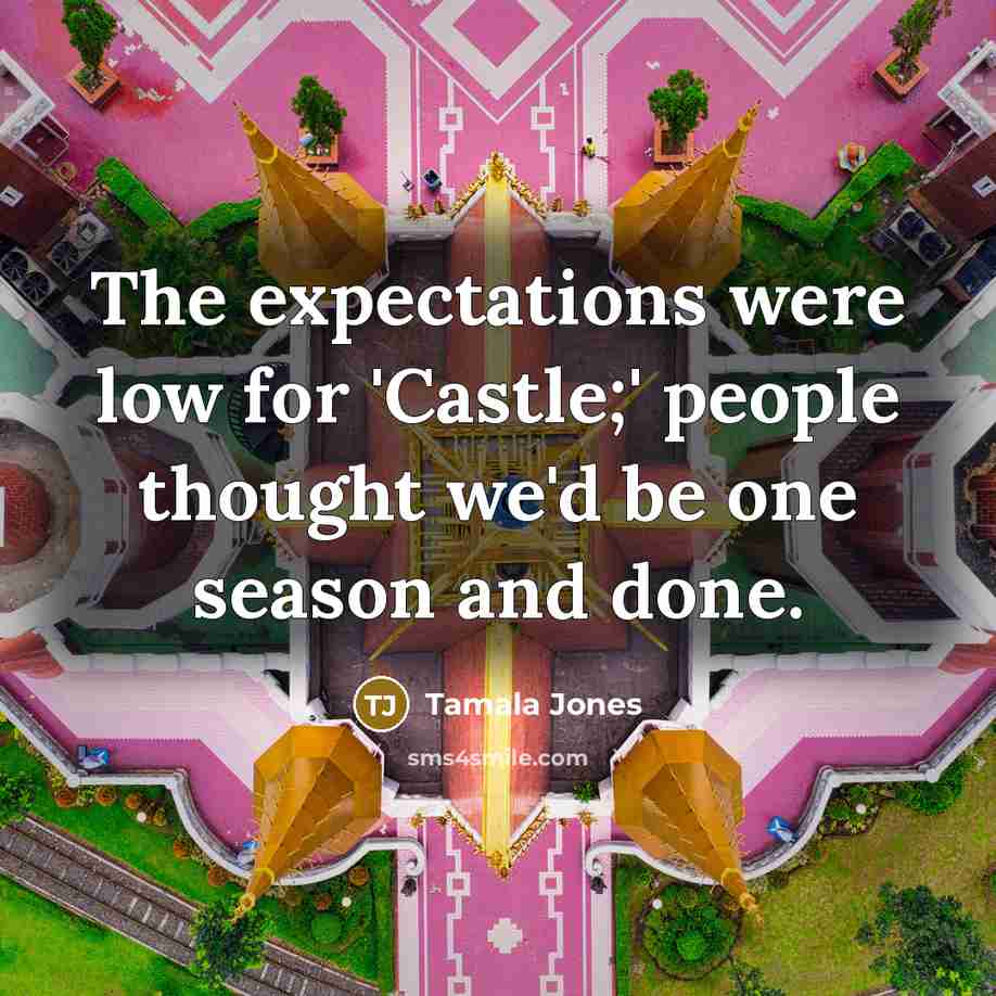 “The expectations were low for 'Castle;' people thought we'd be…” quote by Tamala Jones