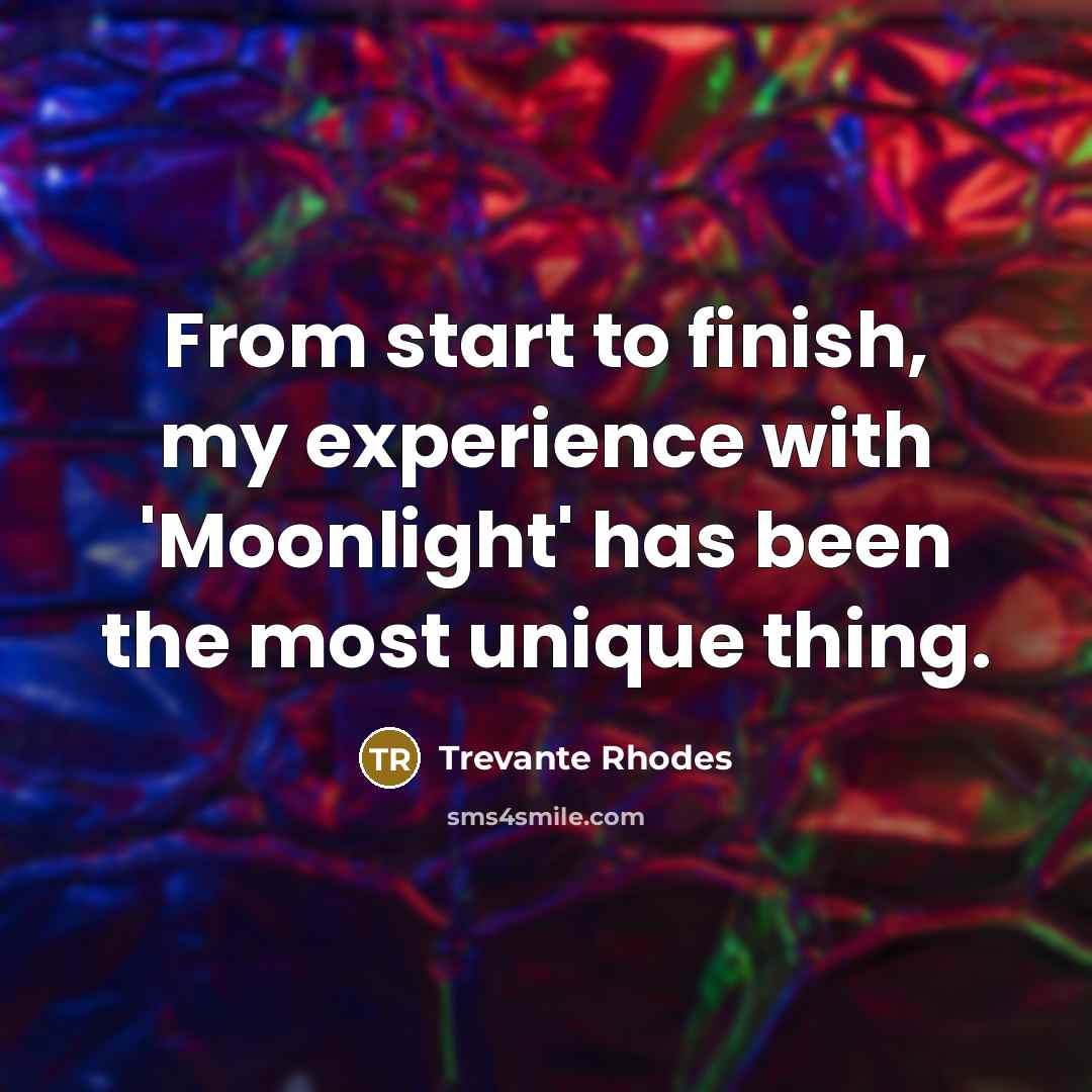“From start to finish, my experience with 'Moonlight' has been…” quote by Trevante Rhodes