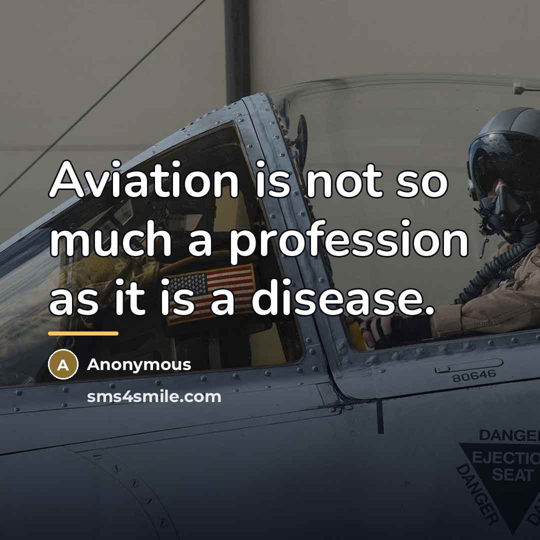 “Aviation is not so much a profession as it is…” quote by Anonymous