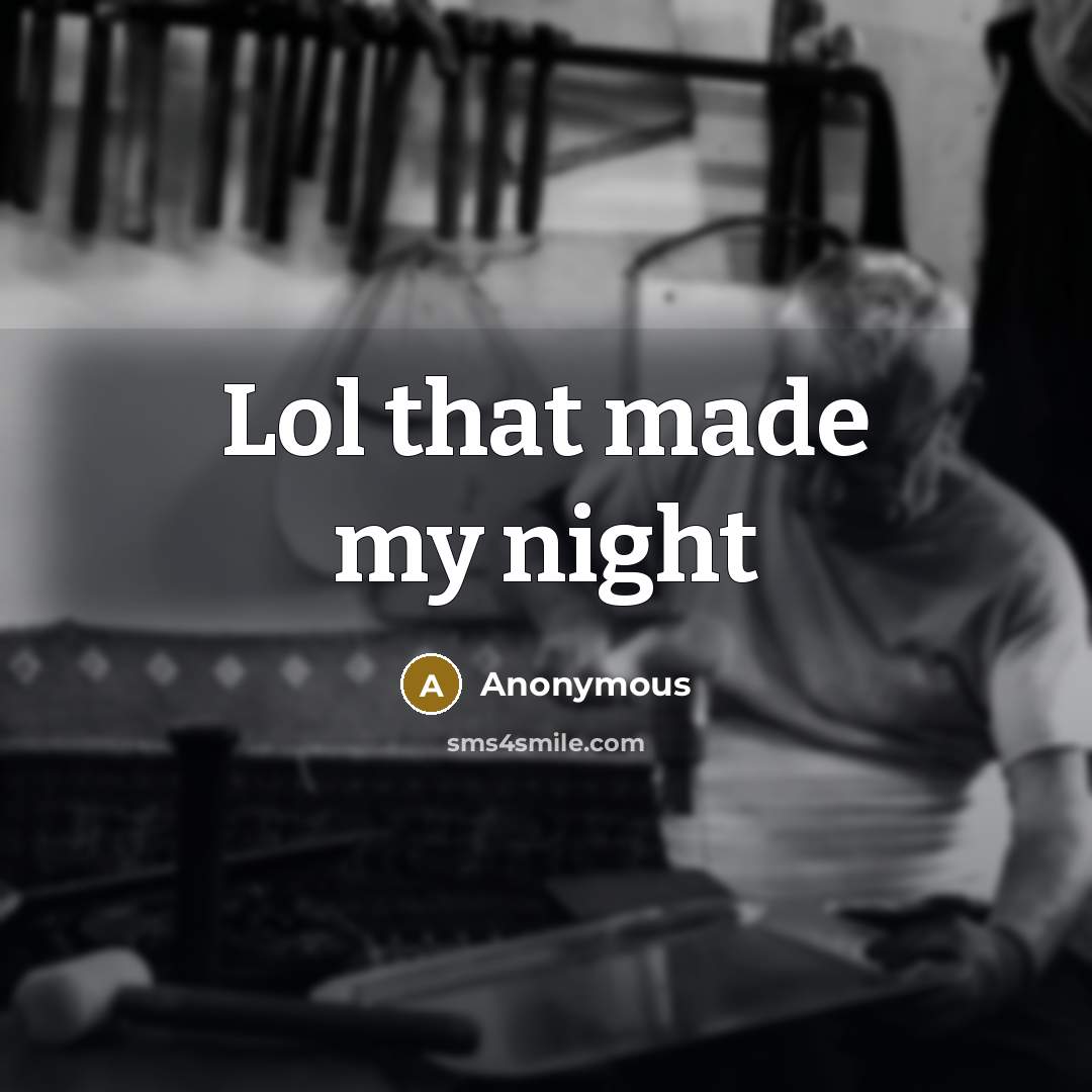 “Lol that made my night…” quote by Anonymous