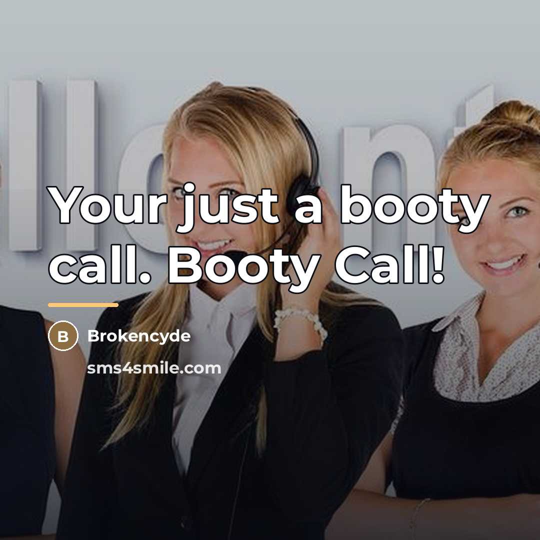 “Your just a booty call. Booty Call!…” quote by Brokencyde