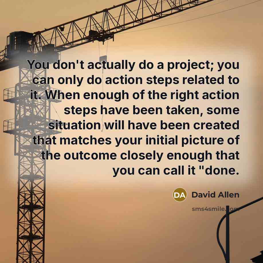“You don't actually do a project; you can only do…” quote by David Allen