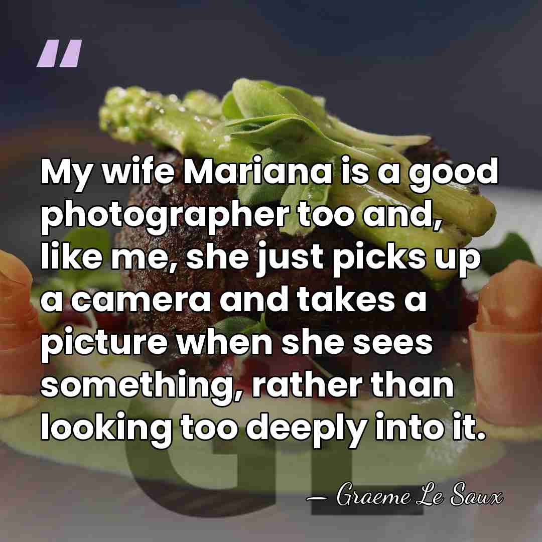 My wife Mariana is a good photographer too and, like me, she&hellip; - Graeme Le Saux