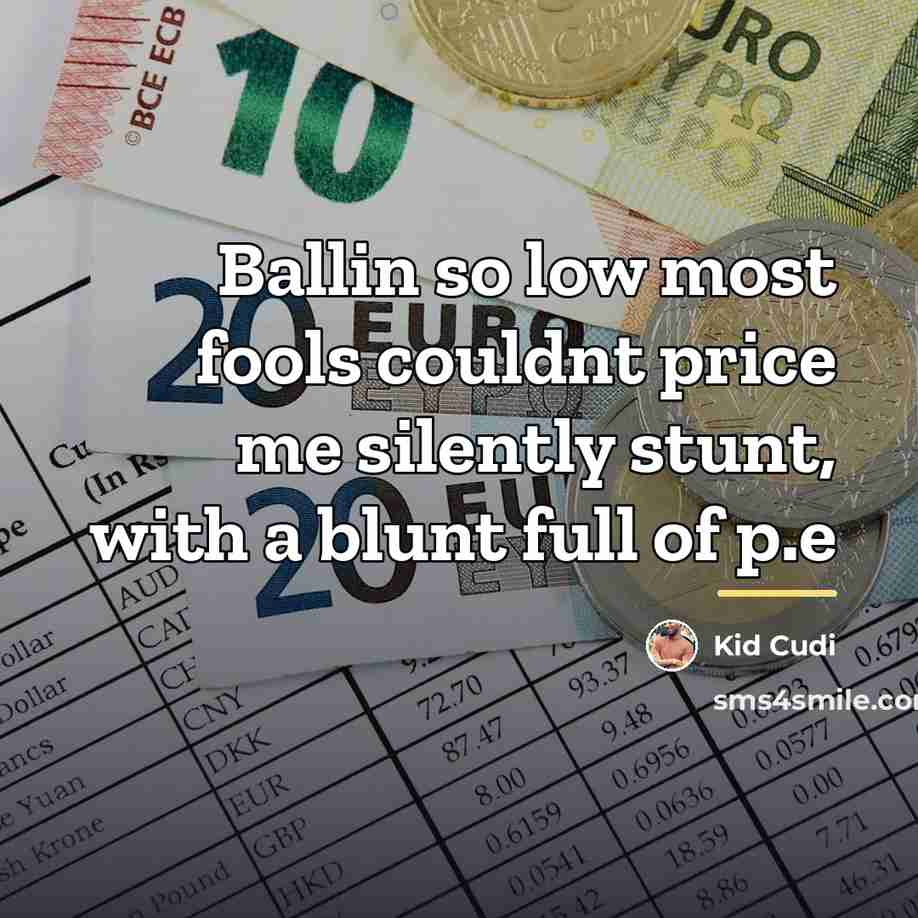 “Ballin so low most fools couldnt price me silently stunt,…” quote by Kid Cudi