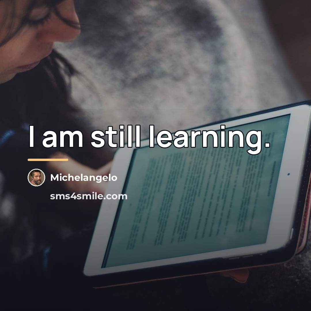 “I am still learning.…” quote by Michelangelo