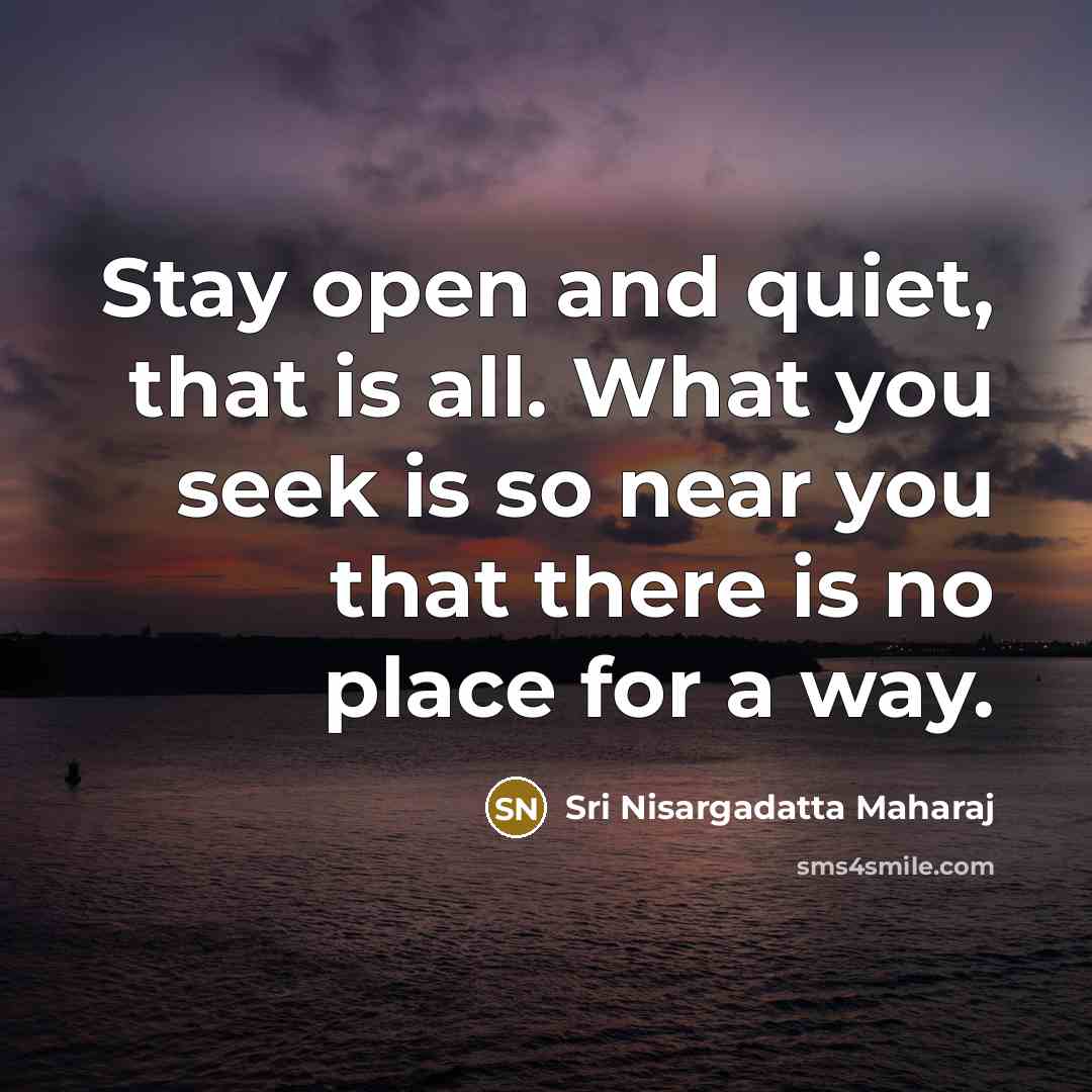 “Stay open and quiet, that is all. What you seek…” quote by Sri Nisargadatta Maharaj