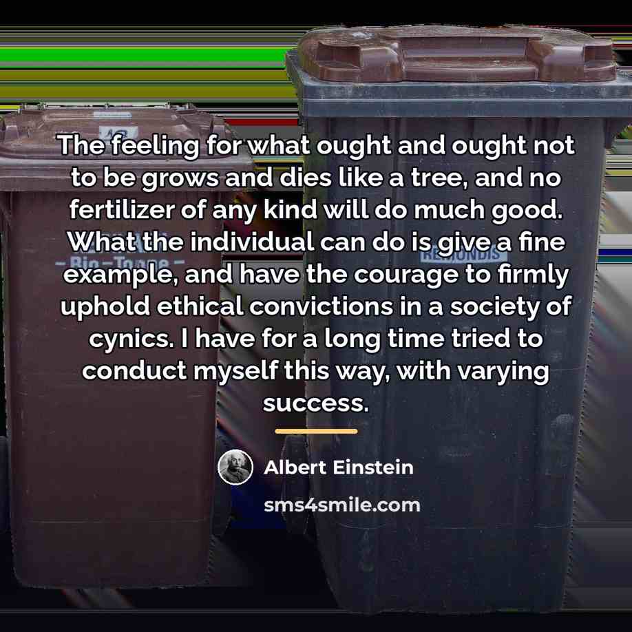 “The feeling for what ought and ought not to be…” quote by Albert Einstein