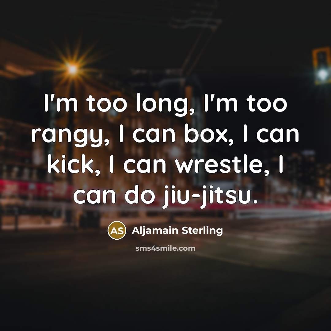 “I'm too long, I'm too rangy, I can box, I…” quote by Aljamain Sterling