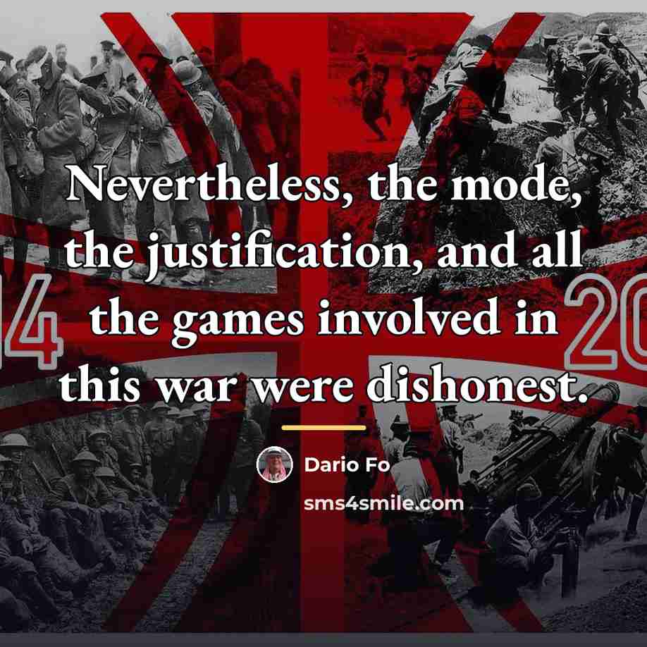 “Nevertheless, the mode, the justification, and all the games involved…” quote by Dario Fo