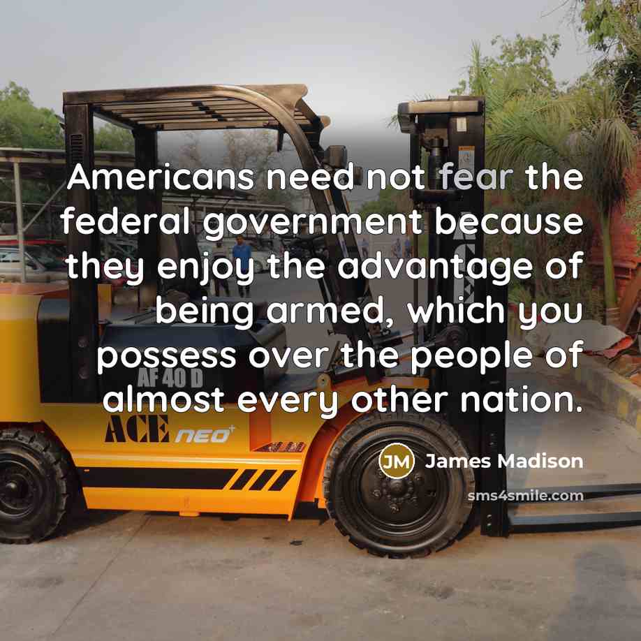 “Americans need not fear the federal government because they enjoy…” quote by James Madison