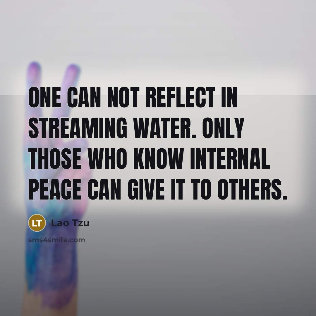 “One can not reflect in streaming water. Only those who…” quote by Lao Tzu