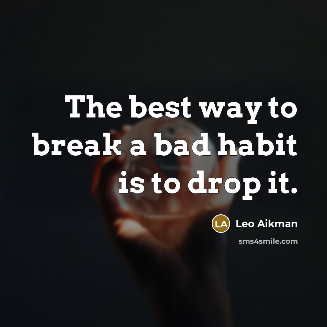 “The best way to break a bad habit is to…” quote by Leo Aikman