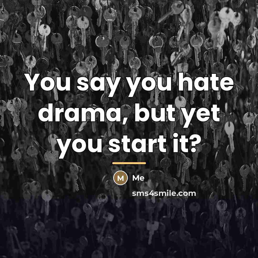 “You say you hate drama, but yet you start it?…” quote by Me