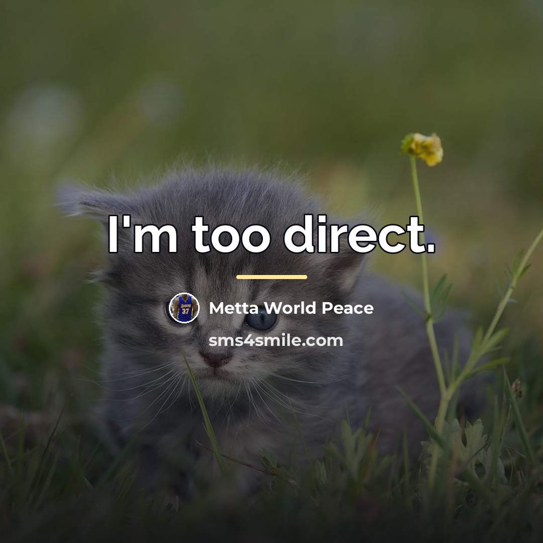 “I'm too direct.…” quote by Metta World Peace