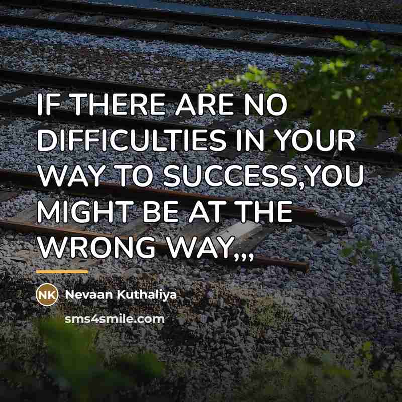 “IF THERE ARE NO DIFFICULTIES IN YOUR WAY TO SUCCESS,YOU…” quote by Nevaan Kuthaliya
