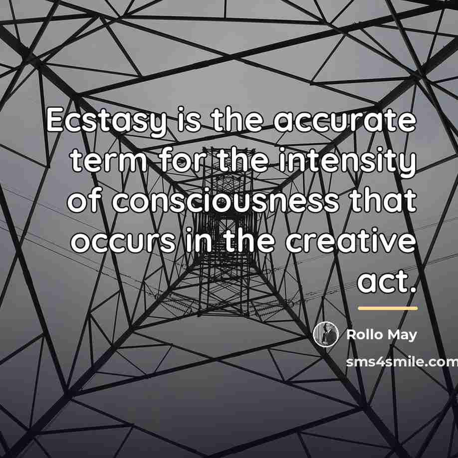 “Ecstasy is the accurate term for the intensity of consciousness…” quote by Rollo May