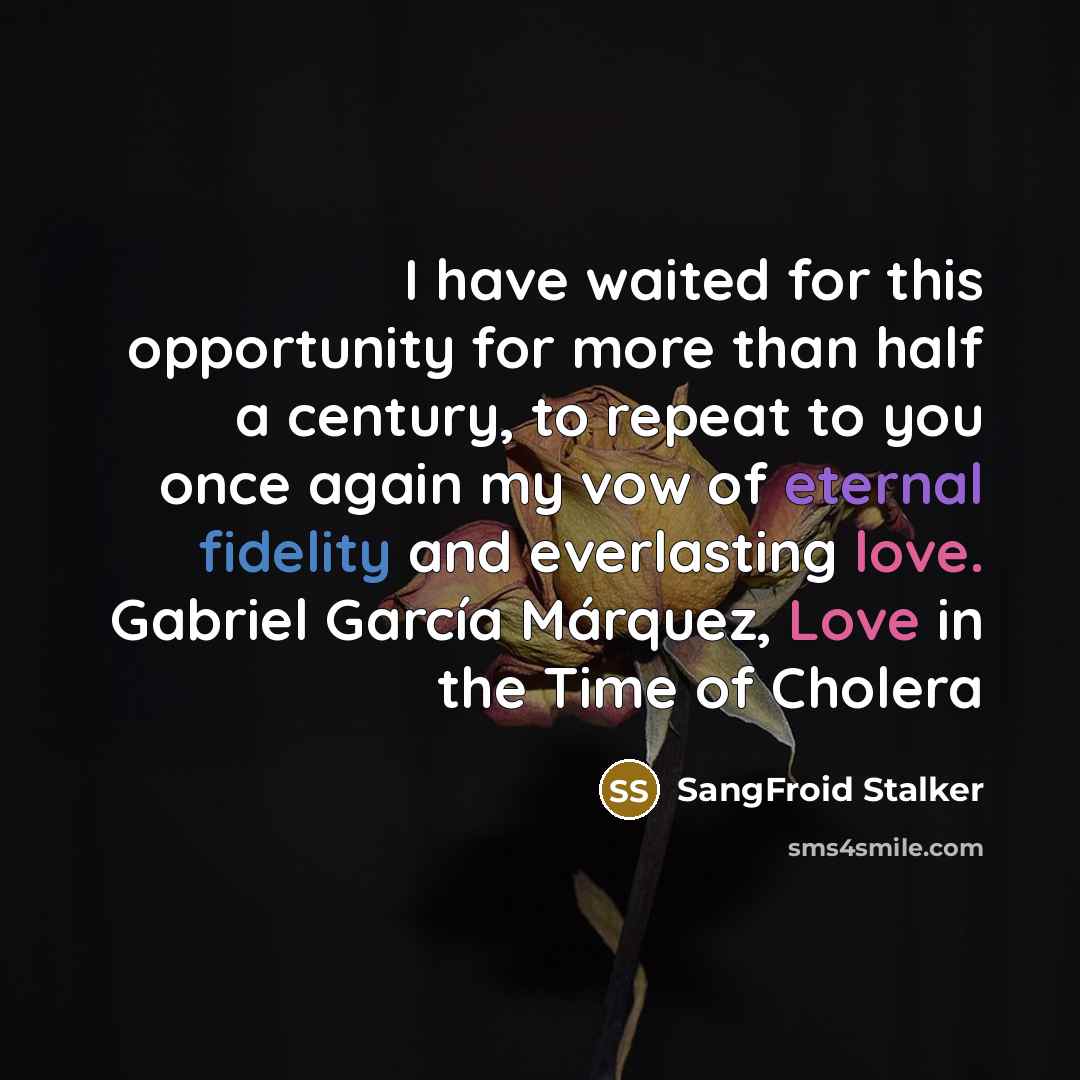 “I have waited for this opportunity for more than half…” quote by SangFroid Stalker