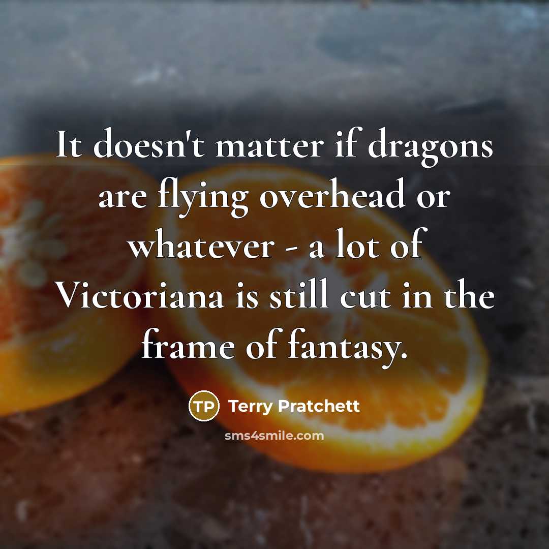 “It doesn't matter if dragons are flying overhead or whatever…” quote by Terry Pratchett