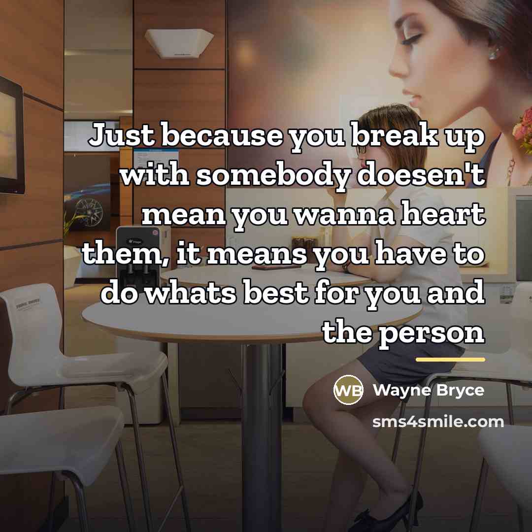 “Just because you break up with somebody doesen't mean you…” quote by Wayne Bryce