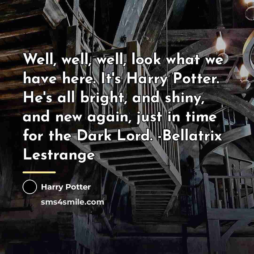 “Well, well, well, look what we have here. It's Harry…” quote by Harry Potter