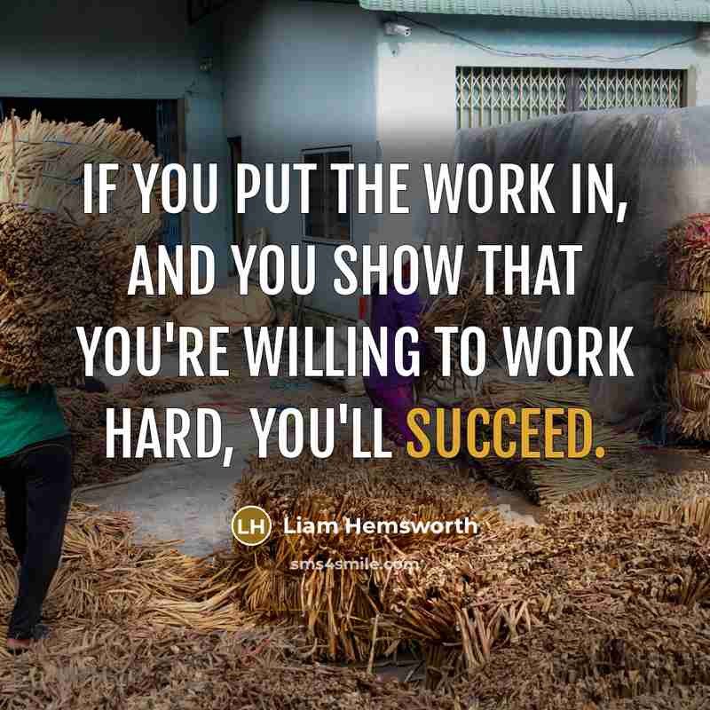 “If you put the work in, and you show that…” quote by Liam Hemsworth