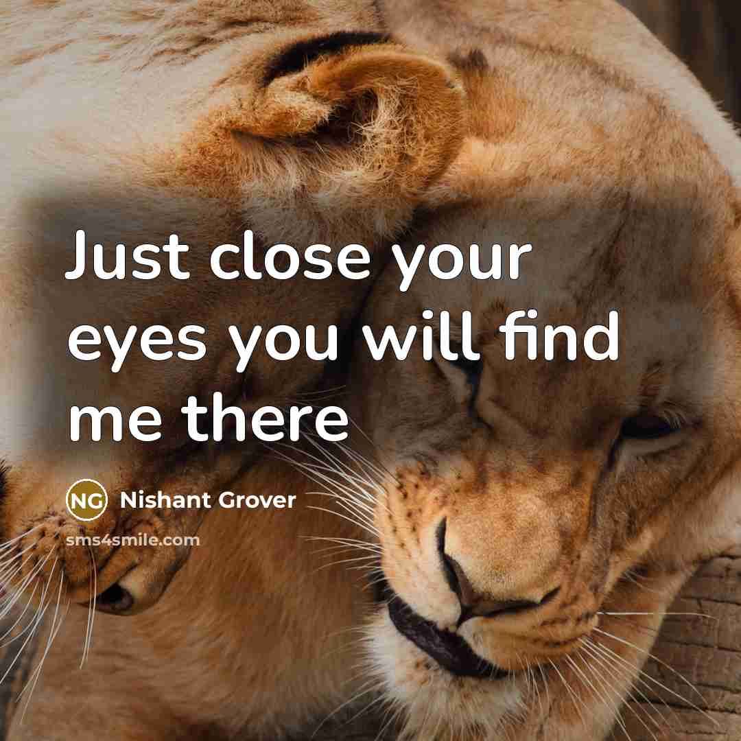 “Just close your eyes you will find me there” quote by Nishant Grover
