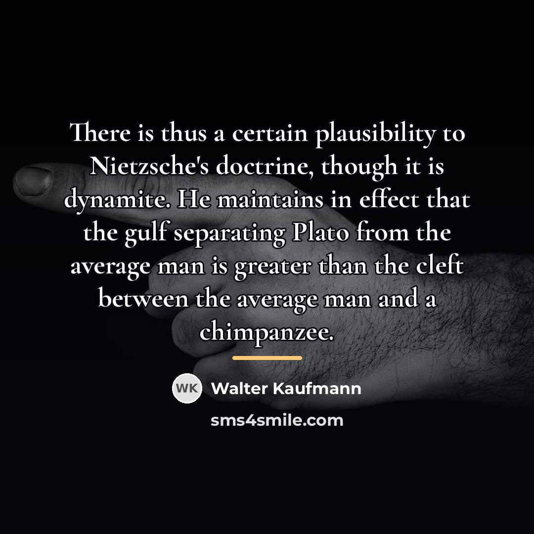 “There is thus a certain plausibility to Nietzsche's doctrine, though…” quote by Walter Kaufmann