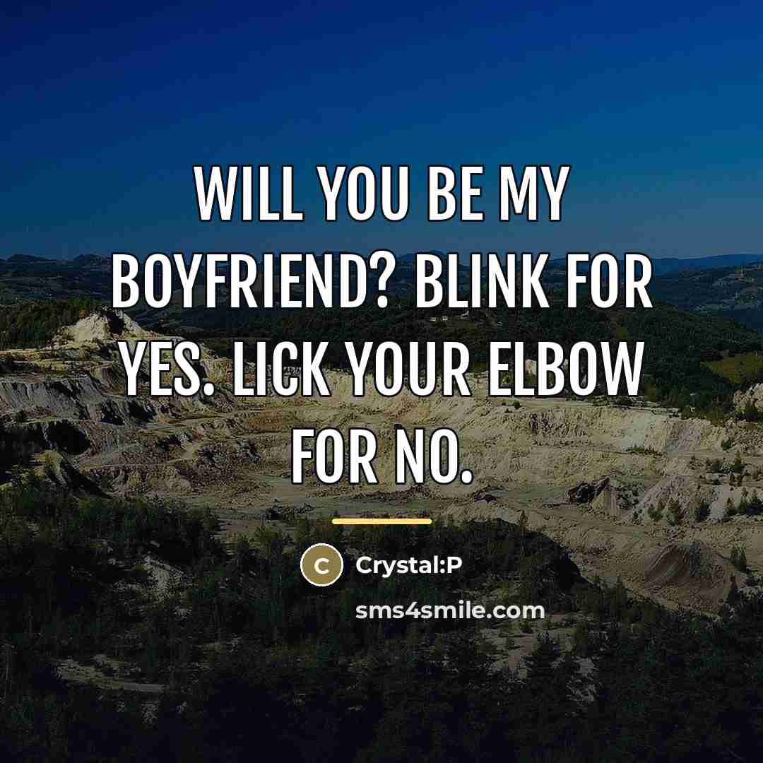 “Will you be my boyfriend? Blink for yes. Lick your…” quote by Crystal:P