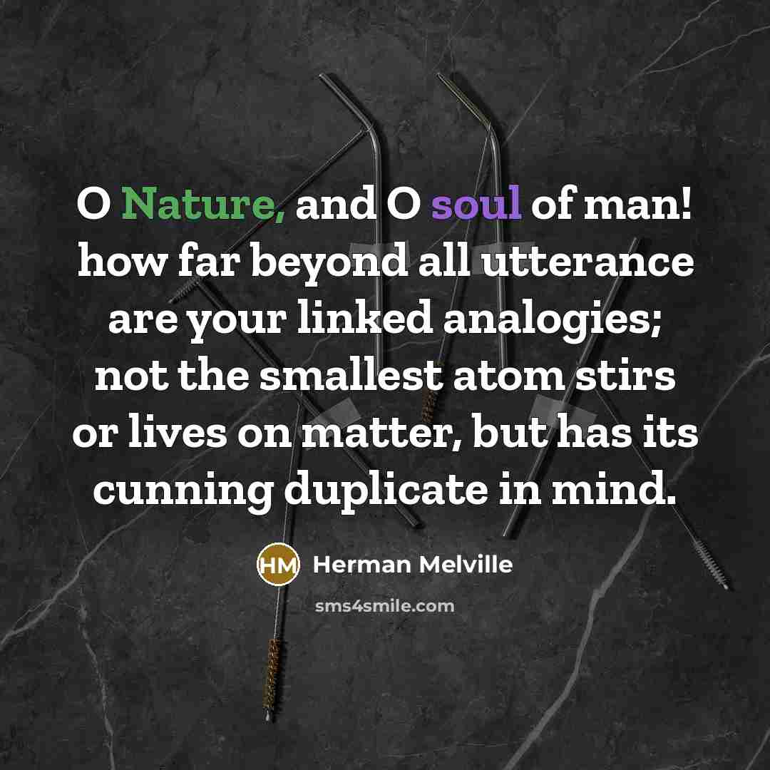 “O Nature, and O soul of man! how far beyond…” quote by Herman Melville